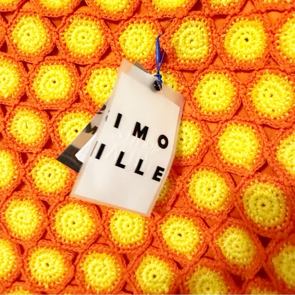🛍️NWT Simon Miller Wizzy Crochet Orange Yellow Mini Skirt size medium - Picture 9 of 11